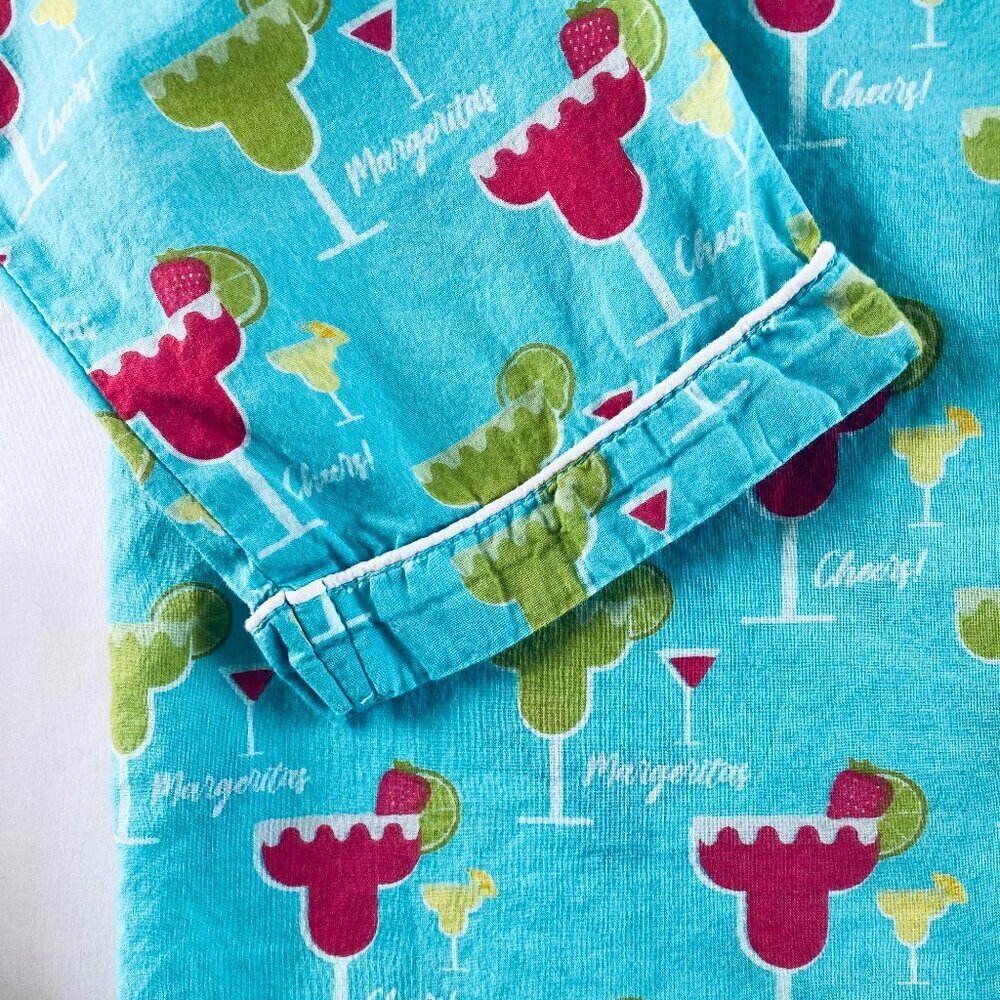 Mahogany Margarita pajama set Medium blue red cotton - Picture 7 of 16